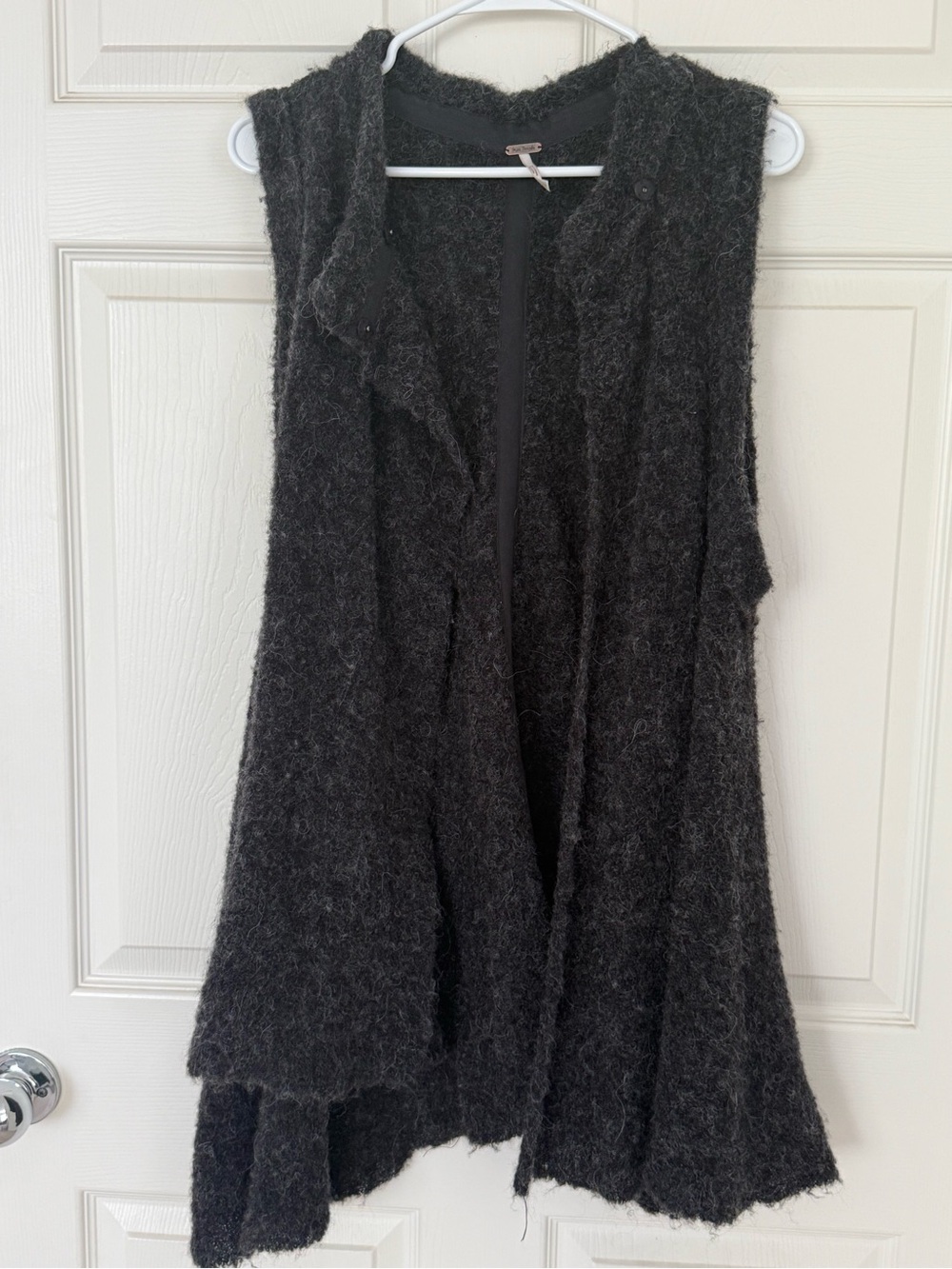 Free People Charcoal Gray Fuzzy Knit Sweater